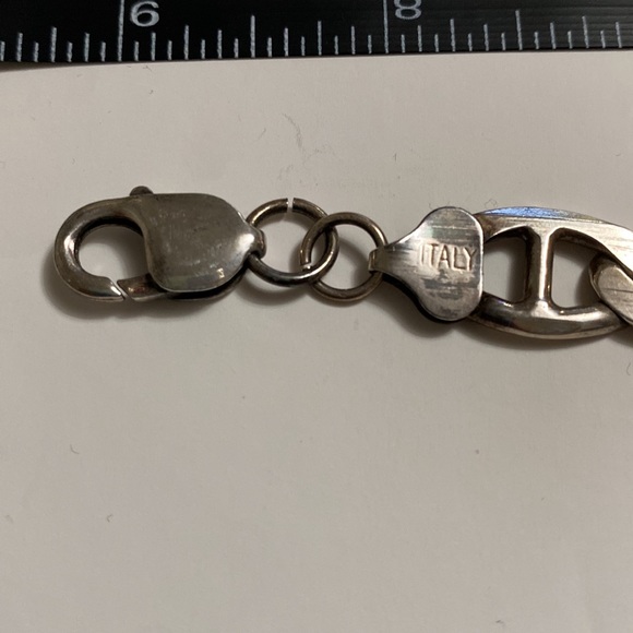 Men’s Italian Sterling Silver Link Bracelet - Picture 3 of 4